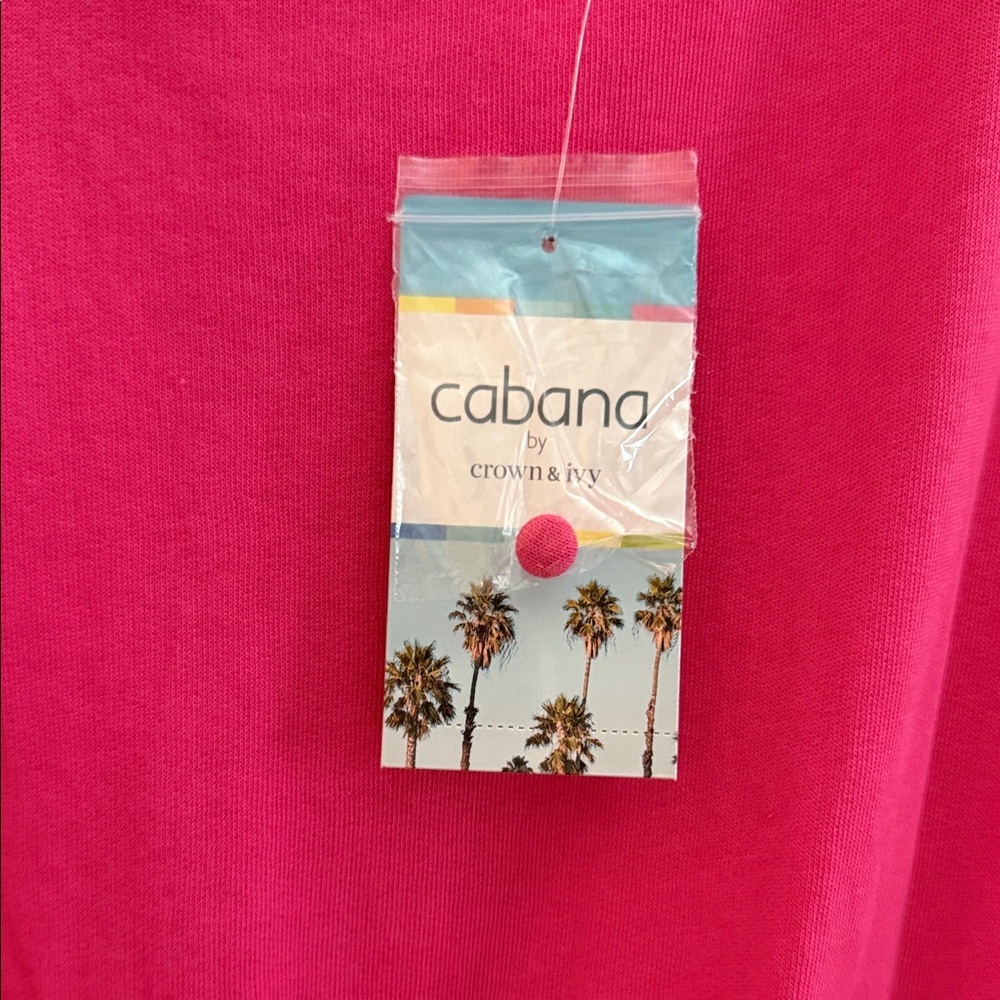 crown & ivy Bright Pink Cap-Sleeve Elastic-Waist Romper - Picture 3 of 6